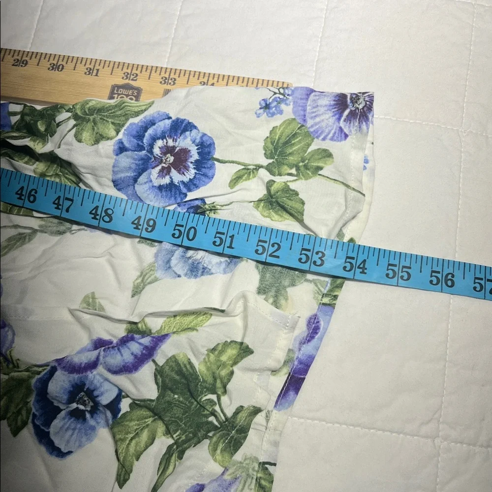 Forever 21 white and blue pansy floral dress‎ with a slit NWT sz S - Picture 6 of 6